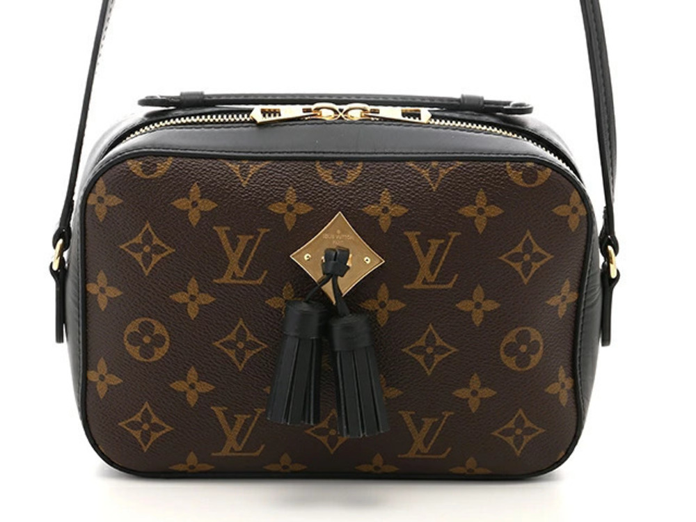 LOUIS VUITTON Saintonge Monogram Noir Black Shoulder Bag Black Calfskin